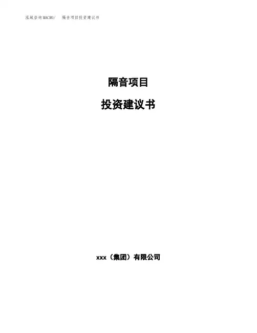 隔音项目投资建议书模板
