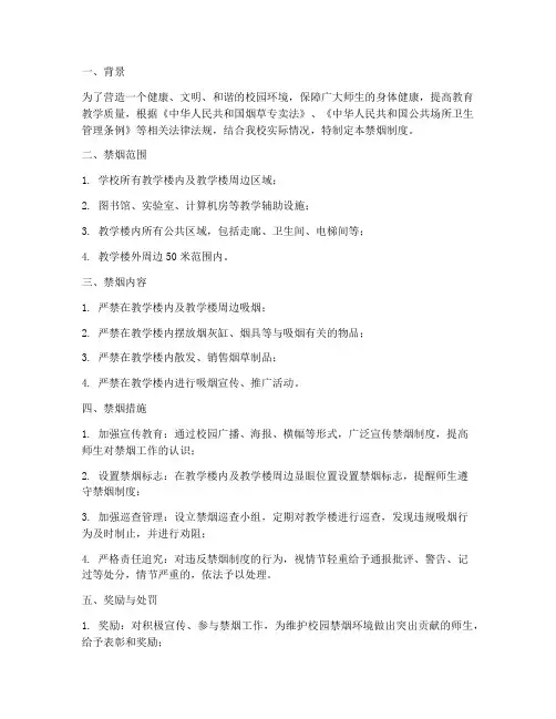 学校教学楼禁烟制度