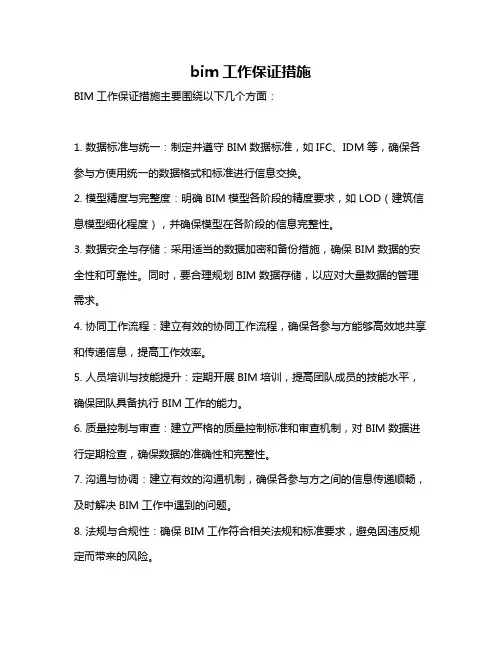 bim工作保证措施