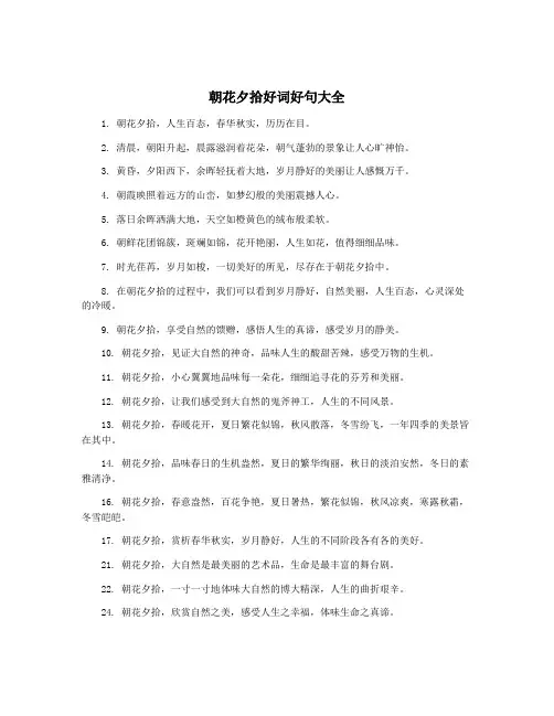 朝花夕拾好词好句大全