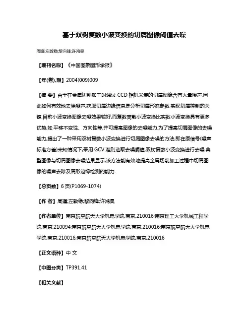 基于双树复数小波变换的切屑图像阈值去噪