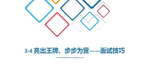 《大学生就业指导》课件——3.4 亮出王牌、步步为营——面试技巧