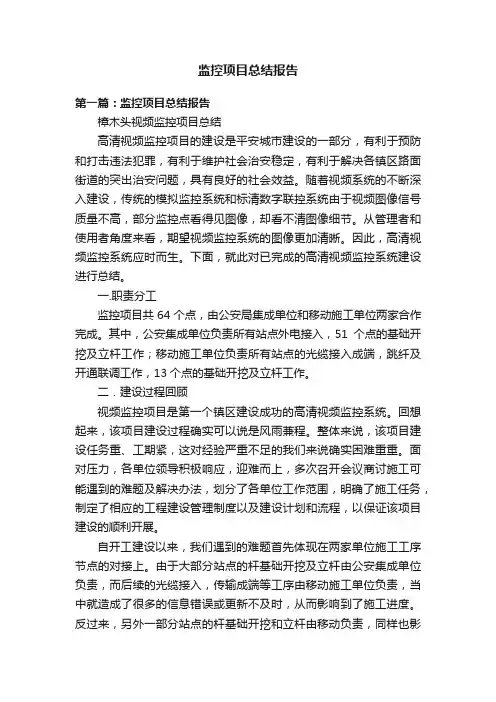 监控项目总结报告