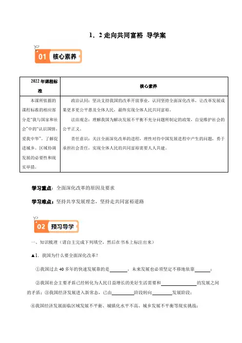 1.2走向共同富裕(导学案)