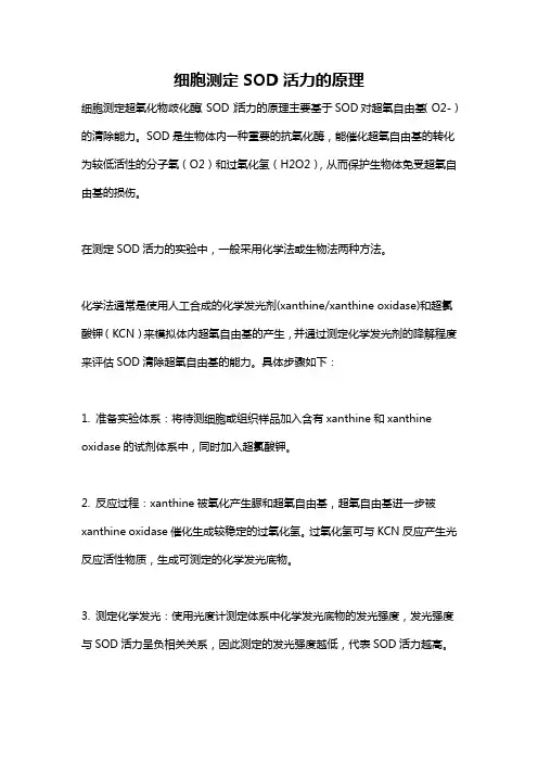 细胞测定SOD活力的原理