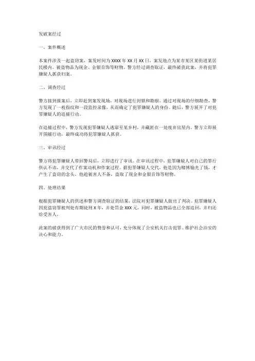 发破案经过范文