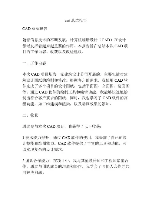 cad总结报告
