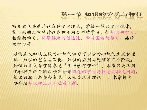 第九章知识的学习ppt课件