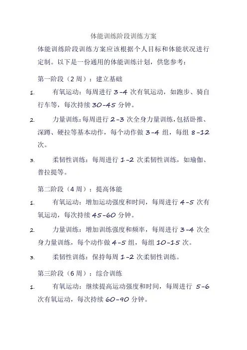 体能训练阶段训练方案