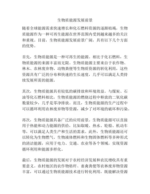 生物质能源发展前景