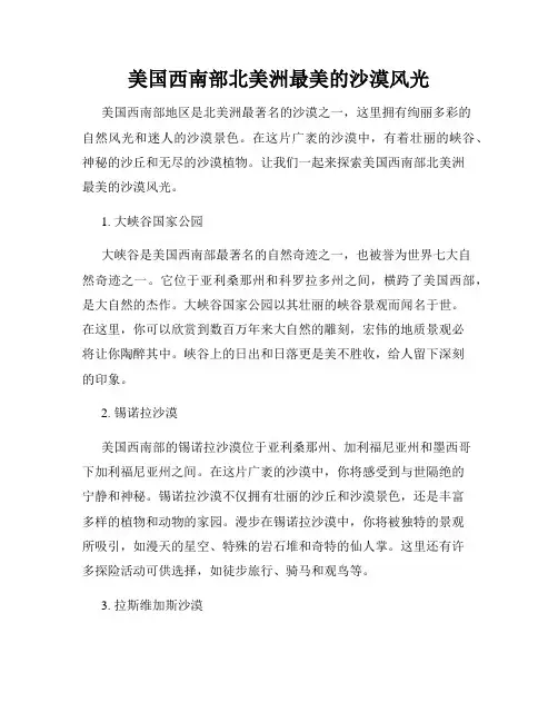 美国西南部北美洲最美的沙漠风光