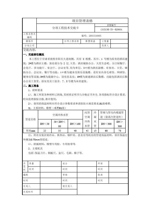 橡塑保温【范本模板】