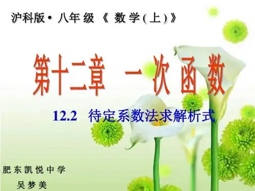 12.2待定系数法求解析式