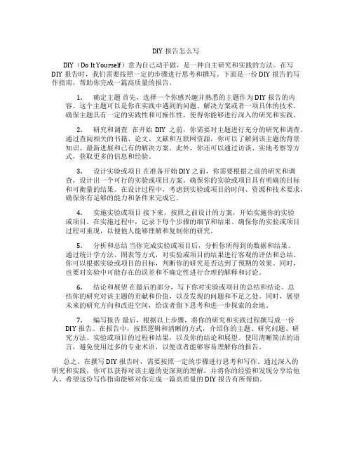 diy报告怎么写