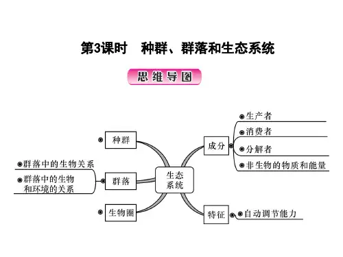 第3课时 种群 群落和生态系统