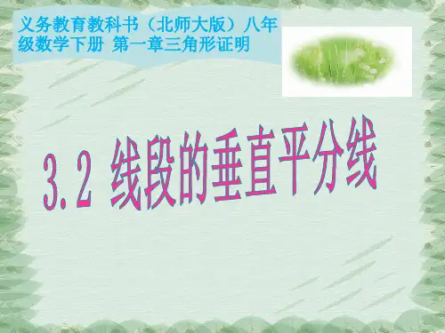 北师大版八年级下册数学3.2 线段的垂直平分线课件(共17张PPT)