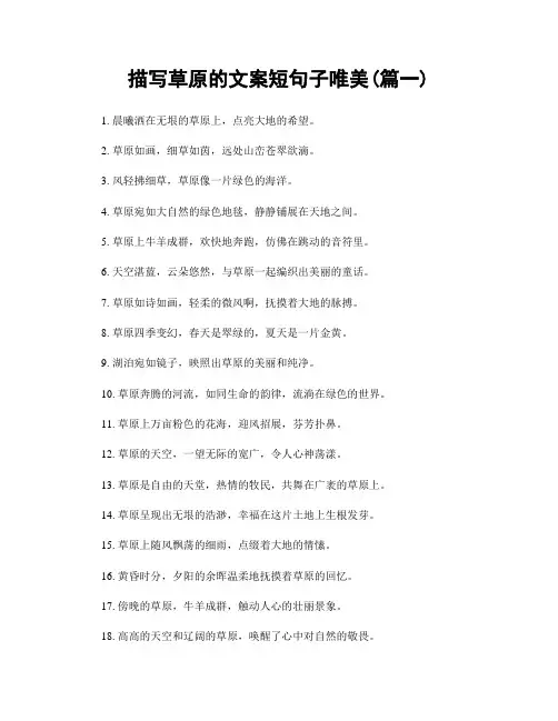 描写草原的文案短句子唯美(精选两篇)