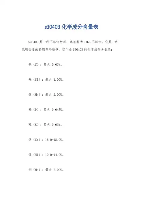 s30403化学成分含量表