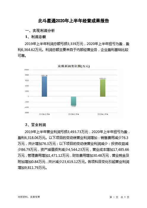 北斗星通2020年上半年经营成果报告