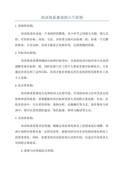 培训体系建设的六个原则