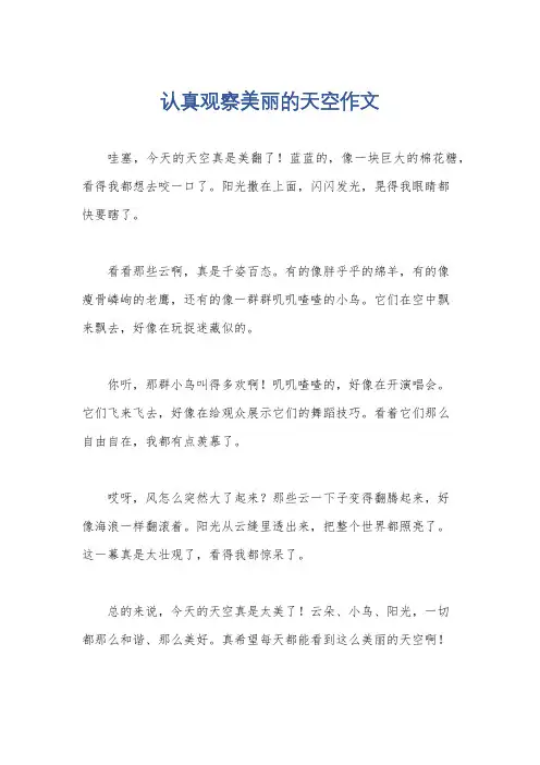 认真观察美丽的天空作文