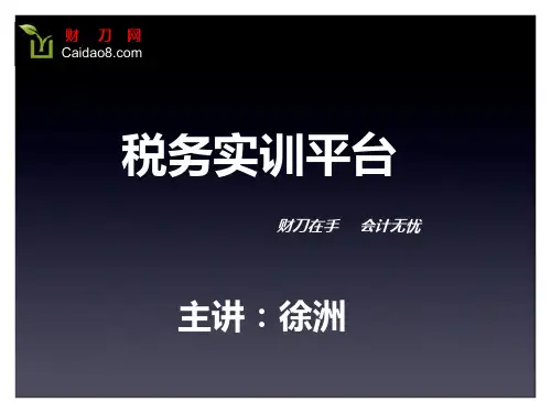 税务实训平台培训课件V2.0(增值税)