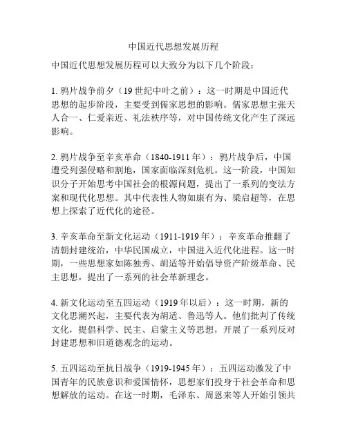 中国近代思想发展历程