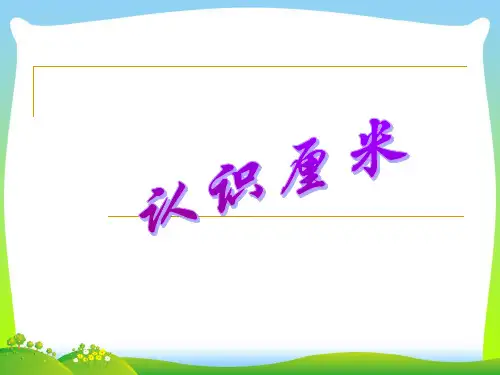 新版苏教版二年级数学上册《认识厘米 》赛课课件.ppt