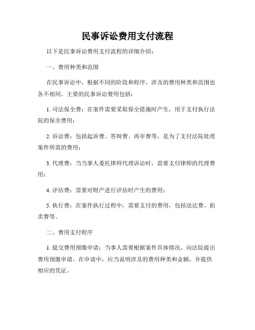 民事诉讼费用支付流程