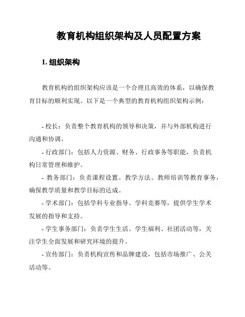 教育机构组织架构及人员配置方案