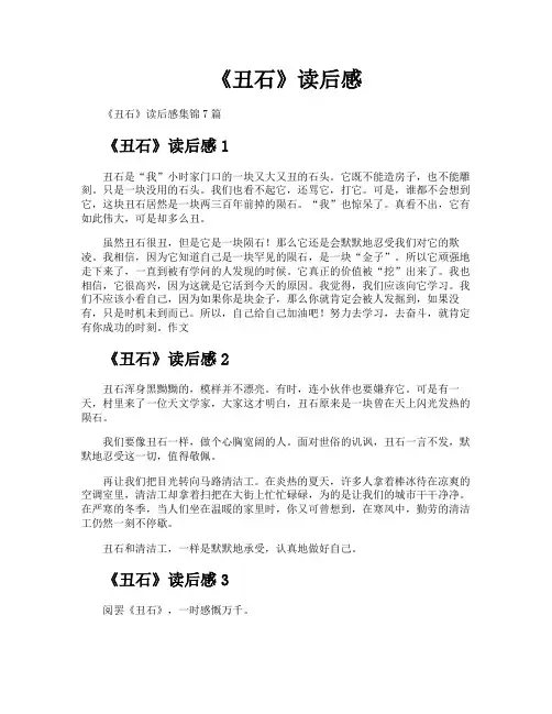 《丑石》读后感