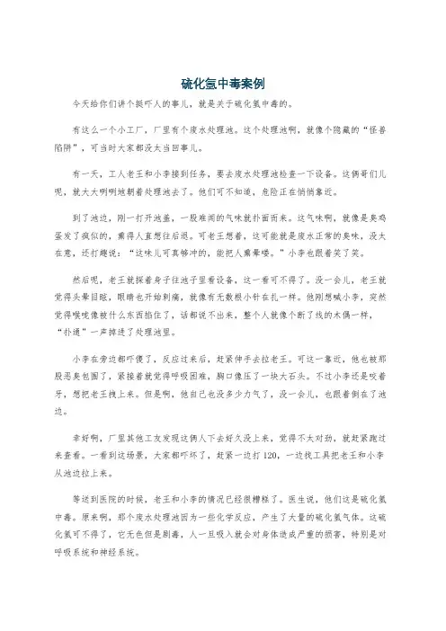 硫化氢中毒案例