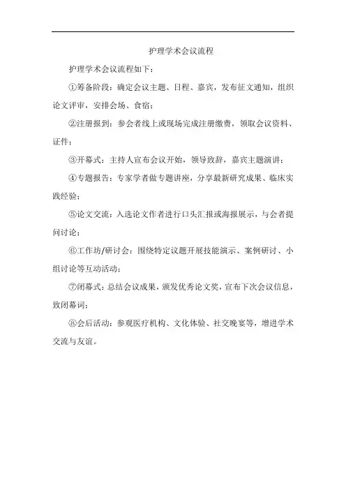 护理学术会议流程