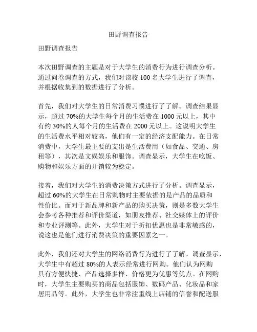 田野调查报告
