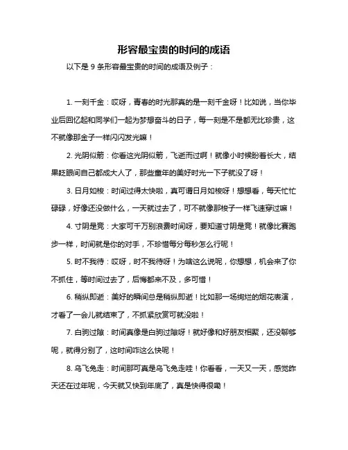 形容最宝贵的时间的成语