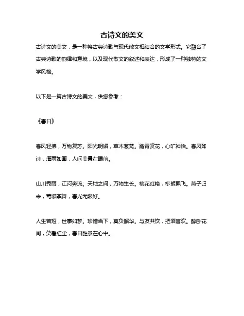 古诗文的美文