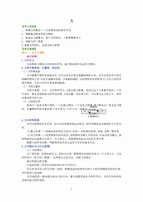 华师大科学八上力(知识讲解+知识点默写+课后练习)