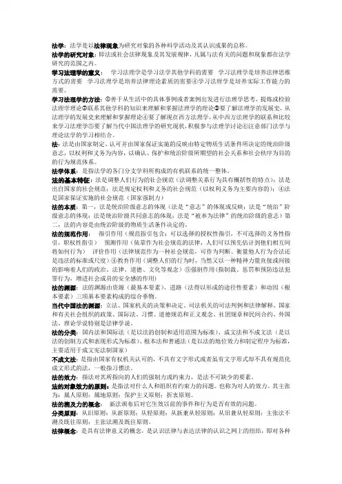 法理学考试重点
