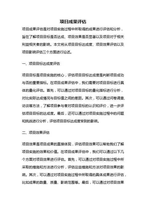 项目成果评估