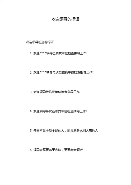 欢迎领导的标语