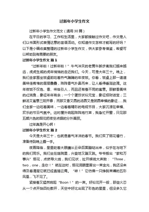 过新年小学生作文范文（通用30篇）