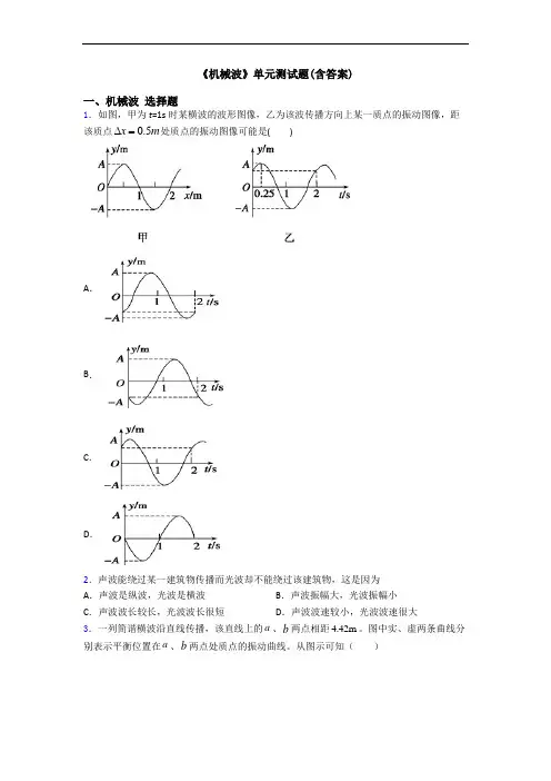 《机械波》单元测试题(含答案)