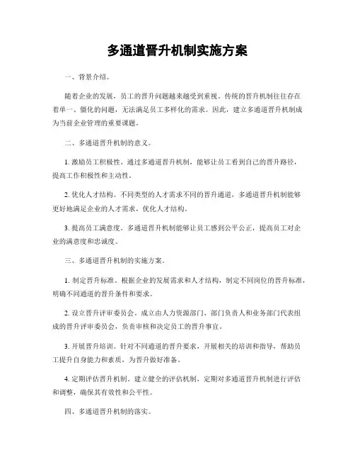 多通道晋升机制实施方案