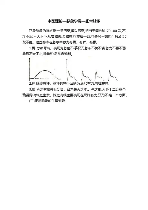 中医理论—脉象学说—正常脉象