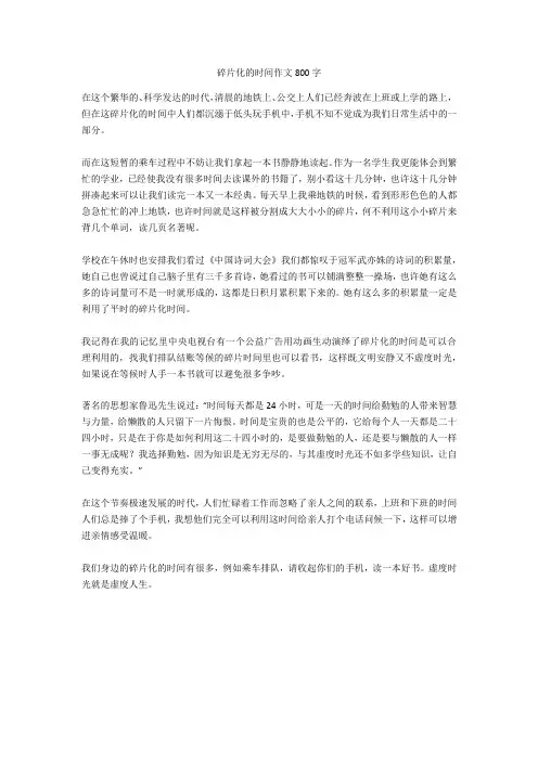 碎片化的时间作文800字-8