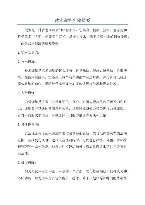 武术训练步骤精要