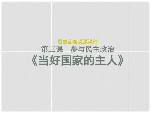 九年级政治全册 第3课 第2节 当好国家主人课件 北师大