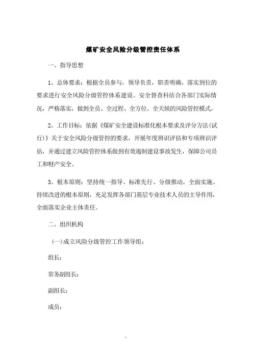煤矿安全风险分级管控责任体系