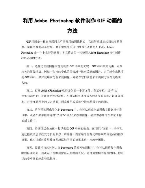 利用Adobe Photoshop软件制作GIF动画的方法
