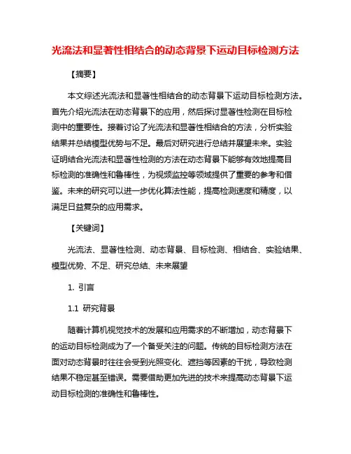光流法和显著性相结合的动态背景下运动目标检测方法